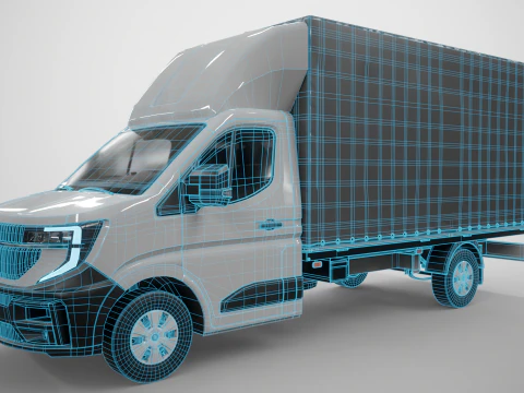 Renault Master 2025 Curtain Box Truck 3D Model