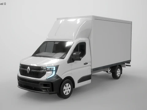 Renault Master 2025 Lift Gate Box Truck 3D Model