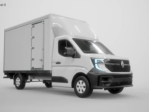 Renault Master 2025 Lift Gate Box Truck 3D Model