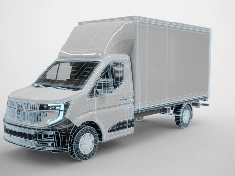 Renault Master 2025 Lift Gate Box Truck 3D Model