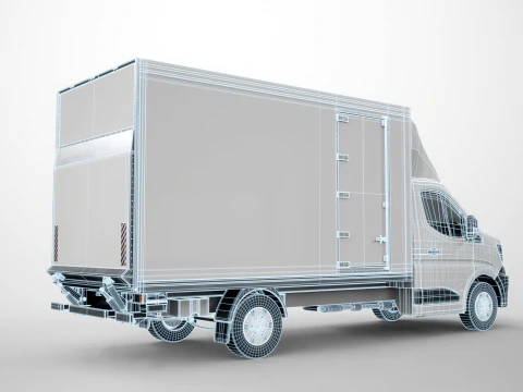 Renault Master 2025 Lift Gate Box Truck 3D Model