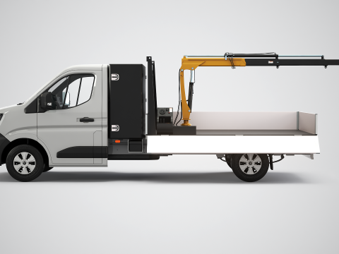 Autocarro con gru a pianale ribaltabile Renault Master PBR strutturato Modello 3D