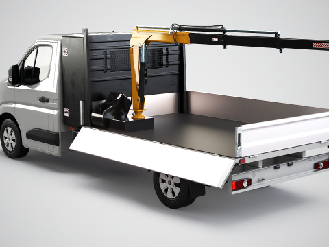 Autocarro con gru a pianale ribaltabile Renault Master PBR strutturato Modello 3D