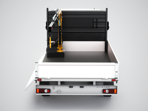 Autocarro con gru a pianale ribaltabile Renault Master PBR strutturato Modello 3D