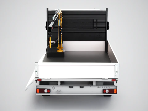 Renault Master Tipper Flatbed Crane Truck PBR Textured 3D Model