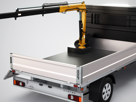 Autocarro con gru a pianale ribaltabile Renault Master PBR strutturato Modello 3D