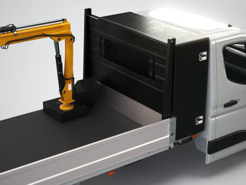 Autocarro con gru a pianale ribaltabile Renault Master PBR strutturato Modello 3D