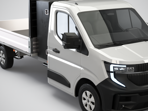 Autocarro con gru a pianale ribaltabile Renault Master PBR strutturato Modello 3D