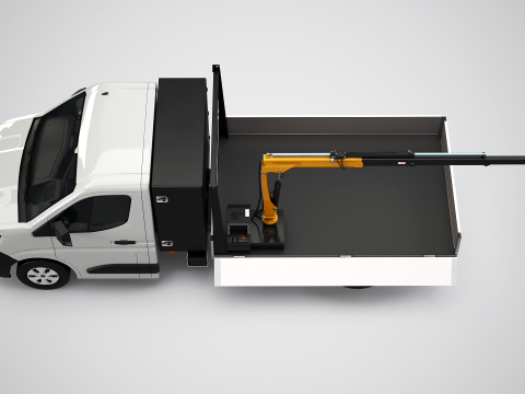 Autocarro con gru a pianale ribaltabile Renault Master PBR strutturato Modello 3D