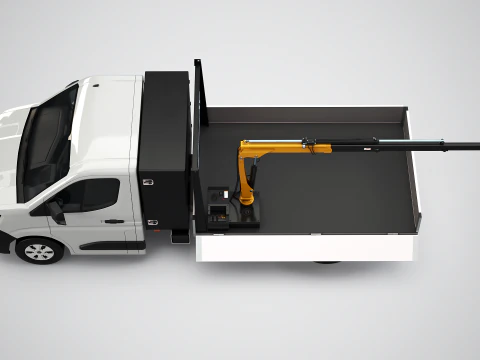Renault Master Tipper Flatbed Crane Truck PBR Textured 3D Model