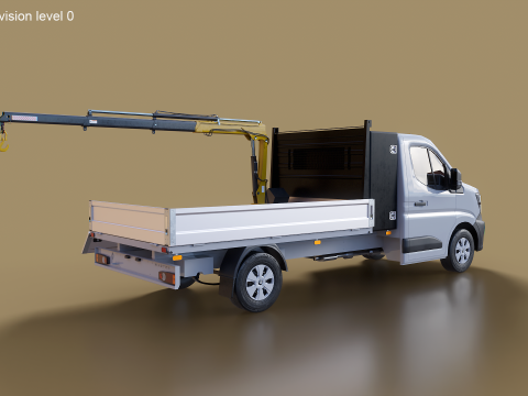 Autocarro con gru a pianale ribaltabile Renault Master PBR strutturato Modello 3D
