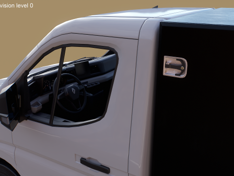 Autocarro con gru a pianale ribaltabile Renault Master PBR strutturato Modello 3D