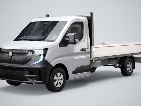Renault Master Damperli D&uuml;z Kasa Kamyon LOD1 3D Model