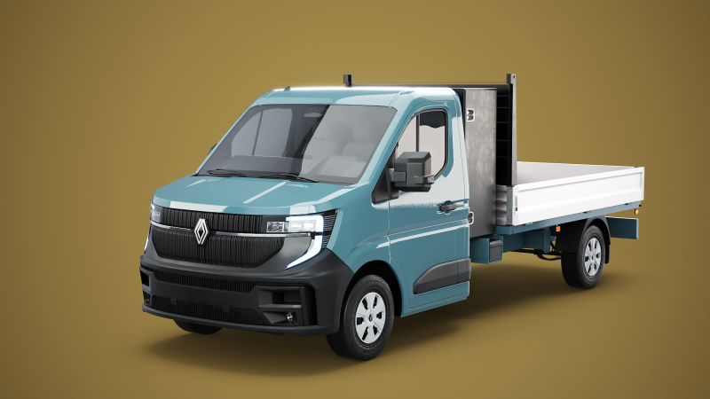 Renault Master Tipper pianale V2 Camion PBR testurizzato Modello 3D .c4d .max .obj .3ds .fbx .stl .blend
