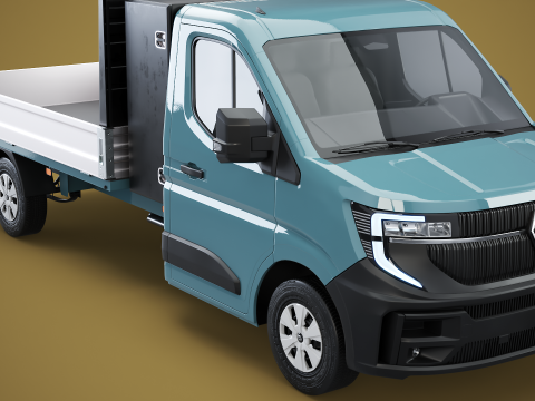 Renault Master Tipper pianale V2 Camion PBR testurizzato Modello 3D