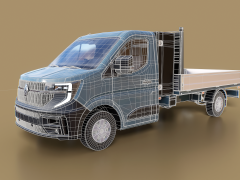 Renault Master Tipper pianale V2 Camion PBR testurizzato Modello 3D