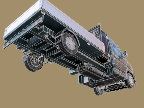 Renault Master Tipper pianale V2 Camion PBR testurizzato Modello 3D