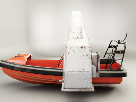 डेविट क्रेन के साथ बचाव नाव 3D मॉडल