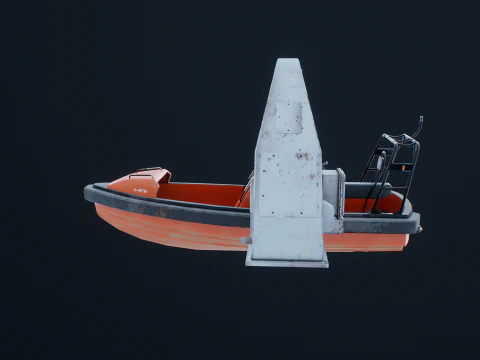 डेविट क्रेन के साथ बचाव नाव 3D मॉडल