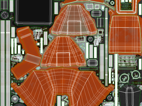 Barca di salvataggio con gru a gru Modello 3D