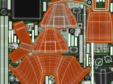 डेविट क्रेन के साथ बचाव नाव 3D मॉडल