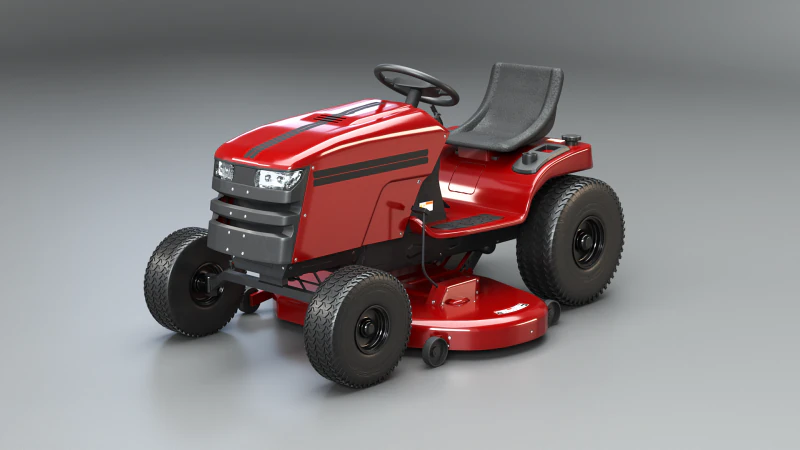 Ride-On Lawn Mower Realistic Garden Tractor PBR Textures 3D Model .c4d .max .obj .3ds .fbx .stl .blend 