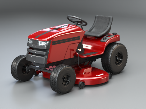 Tondeuse &agrave; gazon autoport&eacute;e Tracteur de jardin r&eacute;aliste Textures PBR Modèle 3D