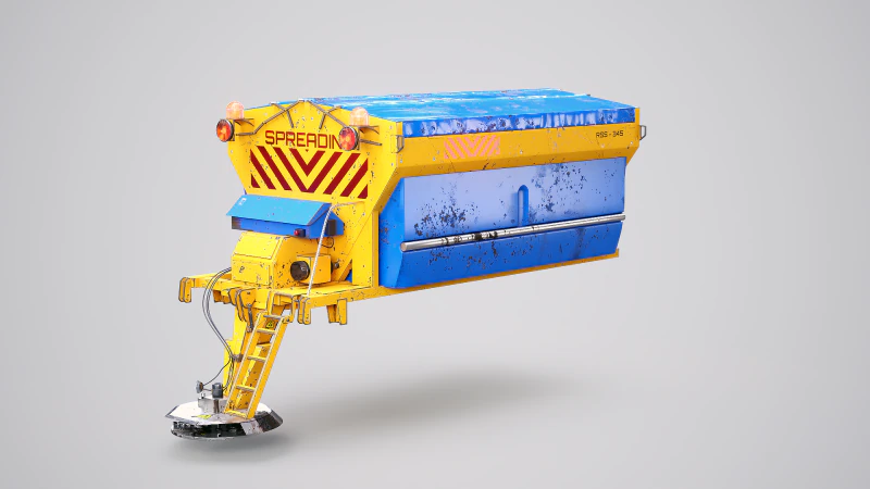 Model Penyebar Garam Jalan Berkarat - Peralatan Penghilang Salju Musim Dingin untuk Truk Model 3D .c4d .max .obj .3ds .fbx .stl .blend 