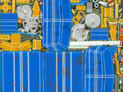 Model Penyebar Garam Jalan Berkarat - Peralatan Penghilang Salju Musim Dingin untuk Truk Model 3D