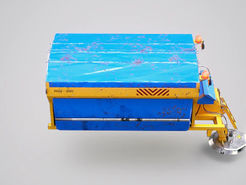 Model Penyebar Garam Jalan Berkarat - Peralatan Penghilang Salju Musim Dingin untuk Truk Model 3D