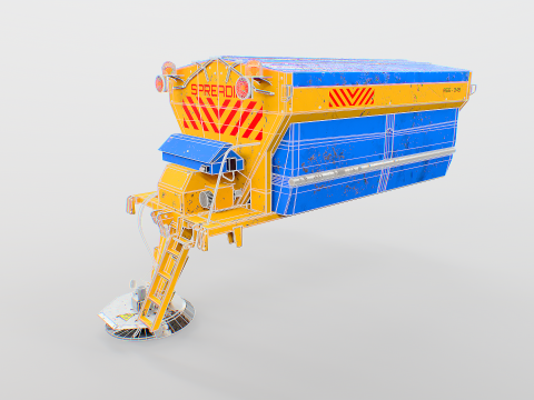Modelo enferrujado de espalhador de sal rodovi&aacute;rio - equipamento de remo&ccedil;&atilde;o de neve de inverno para caminh&otilde;es Modelo 3D