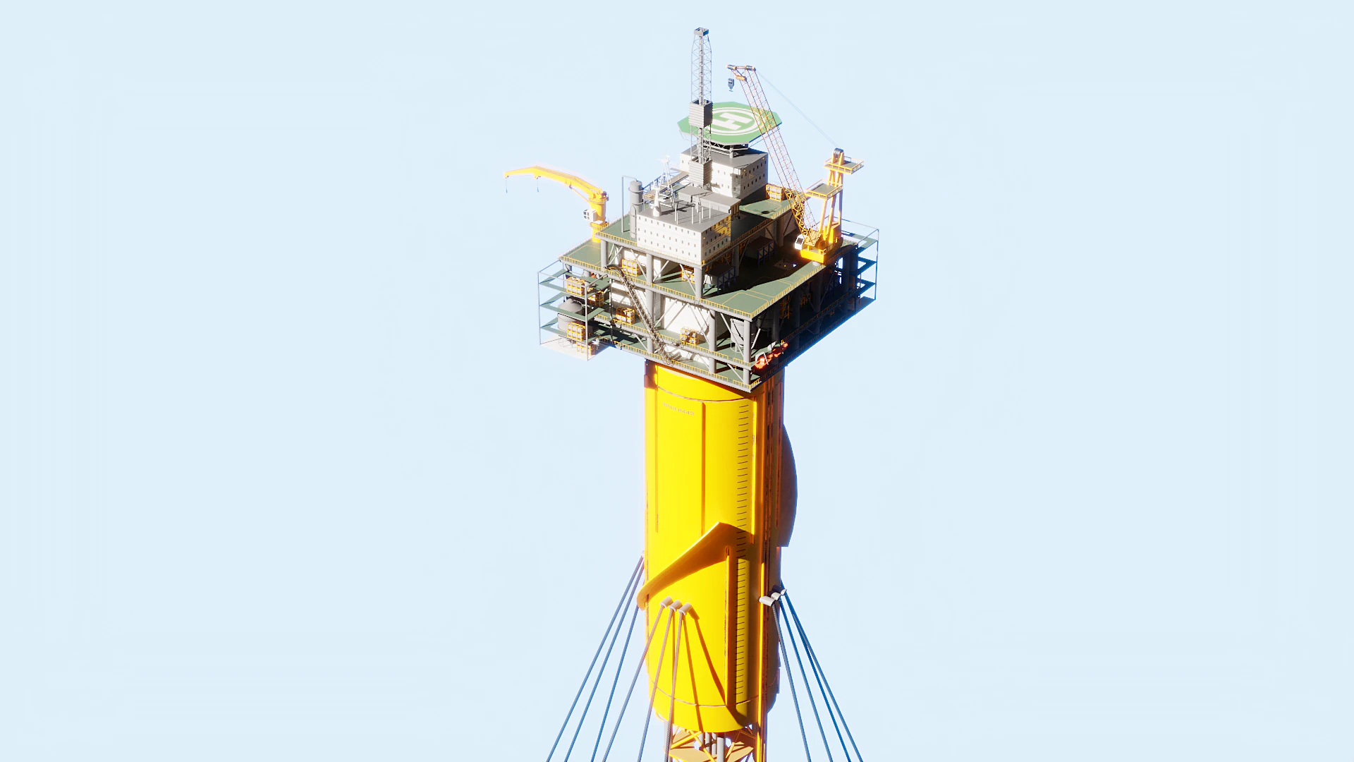 SPAR Leg Oil Rig 3D Model .c4d .max .obj .3ds .fbx .stl .blend 