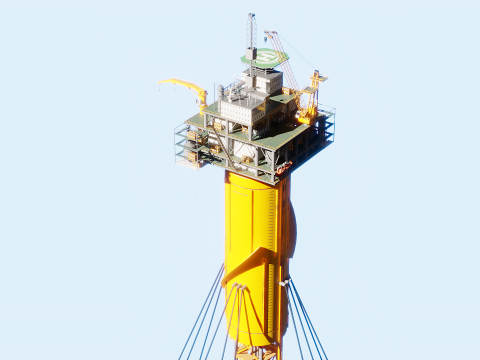 SPAR Leg Oil Rig 3D Модель