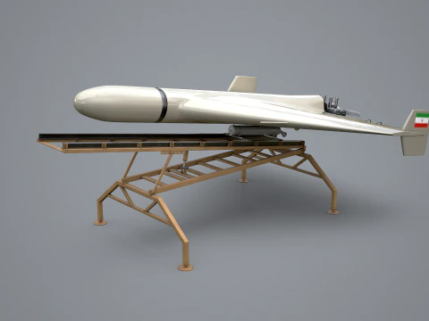 Shahed 136 Iran UAV Drone and Launch Ramp 3D Model