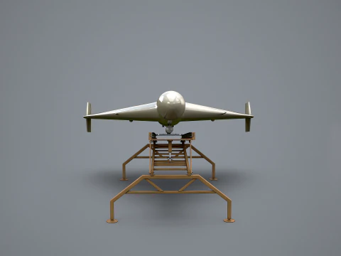 Shahed 136 Iran UAV Drone and Launch Ramp 3D Model
