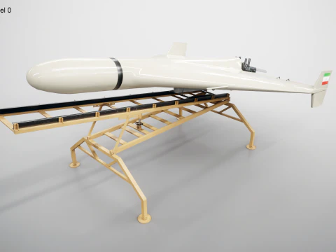 Shahed 136 Iran UAV Drone and Launch Ramp 3D Model