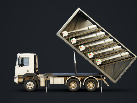 Shahed-136 Drone Launcher Truck - Sistema di lancio UAV militare Modello 3D