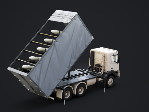 Shahed-136 Drone Launcher Truck - Sistema di lancio UAV militare Modello 3D