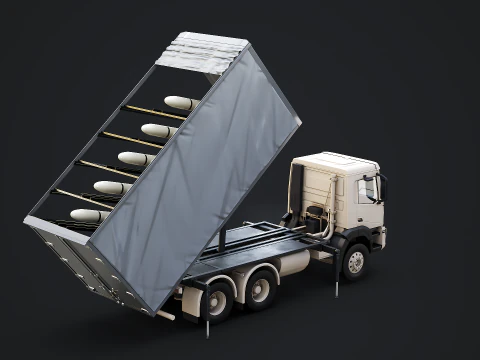 Shahed-136 Drone Launcher Truck - Military UAV Launch System 3D Model