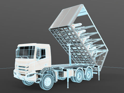 Shahed-136 Drone Launcher Truck - Sistema di lancio UAV militare Modello 3D