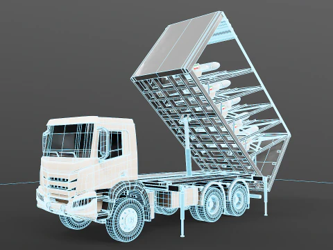 Shahed-136 Drone Launcher Truck - Military UAV Launch System 3D Model