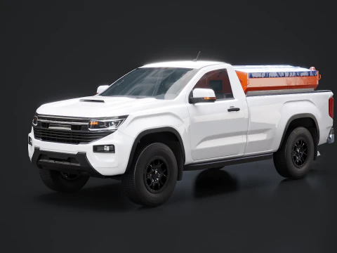 Camioneta quitanieves: veh&iacute;culo utilitario de servicio invernal con esparcidor Modelo 3D