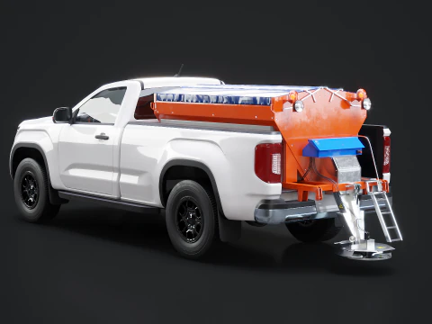 Pickup spazzaneve - Veicolo utilitario per servizio invernale con spargitore Modello 3D