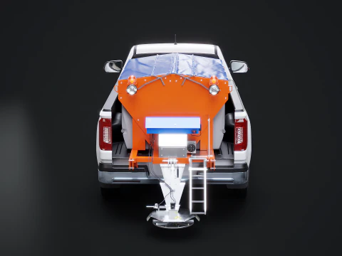 Pickup spazzaneve - Veicolo utilitario per servizio invernale con spargitore Modello 3D