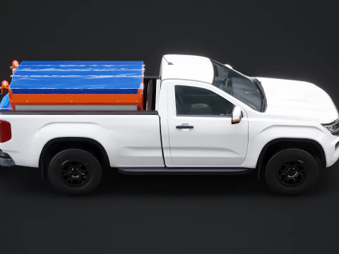 Pickup spazzaneve - Veicolo utilitario per servizio invernale con spargitore Modello 3D