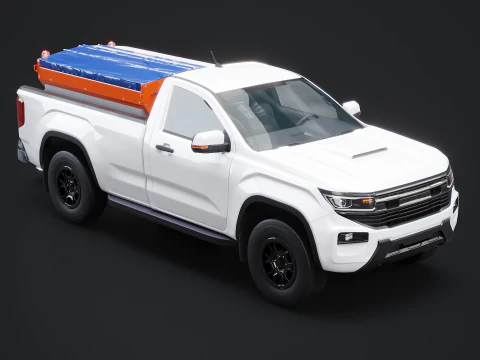 Pickup spazzaneve - Veicolo utilitario per servizio invernale con spargitore Modello 3D