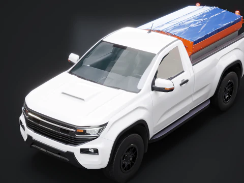 Pickup spazzaneve - Veicolo utilitario per servizio invernale con spargitore Modello 3D