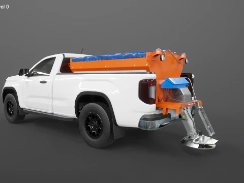 Pickup spazzaneve - Veicolo utilitario per servizio invernale con spargitore Modello 3D