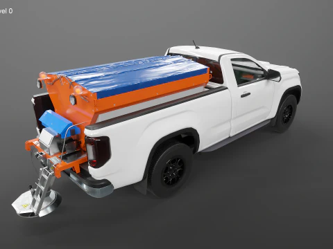 Pickup spazzaneve - Veicolo utilitario per servizio invernale con spargitore Modello 3D