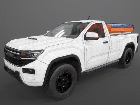 Pickup spazzaneve - Veicolo utilitario per servizio invernale con spargitore Modello 3D